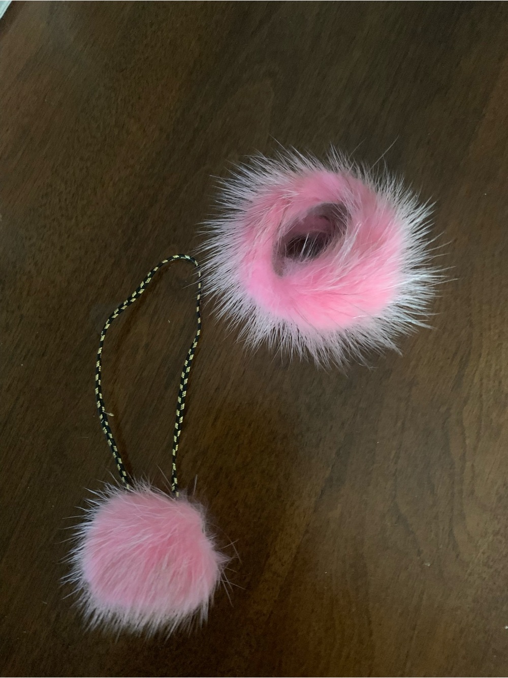 Barbie Doll Pink Real Fur Headband and Purse